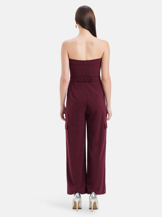 Strapless Basic Jumpsuit With Belt