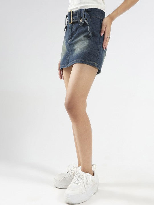 Denim Skort Mini Skirt
