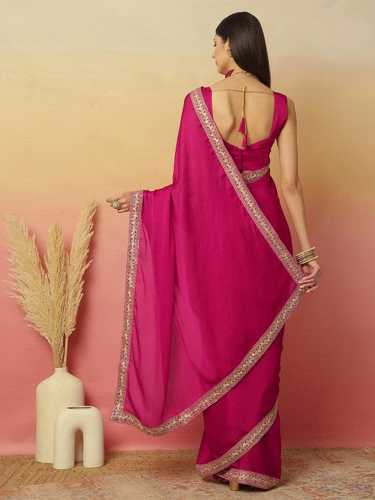 Embellished Saree with Unstitched Blouse Piece
