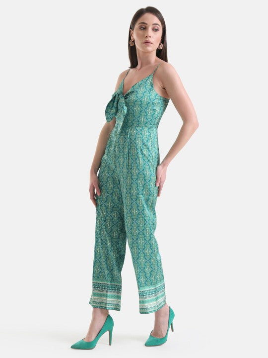 Shoulder Strap Printed Basic Jumpsuit