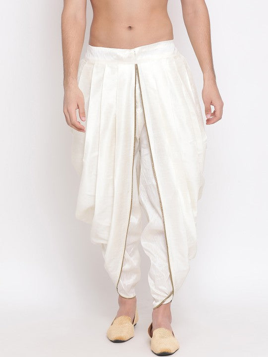 Men White Solid Dhoti
