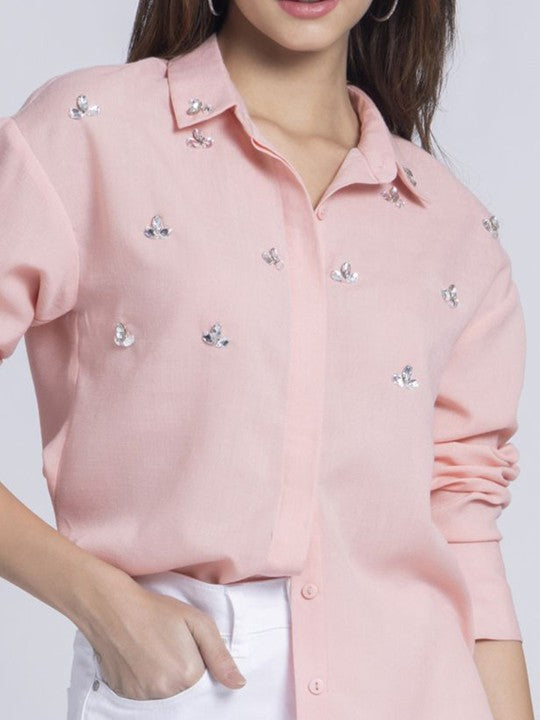 Women Relaxed Opaque Party Shirt
