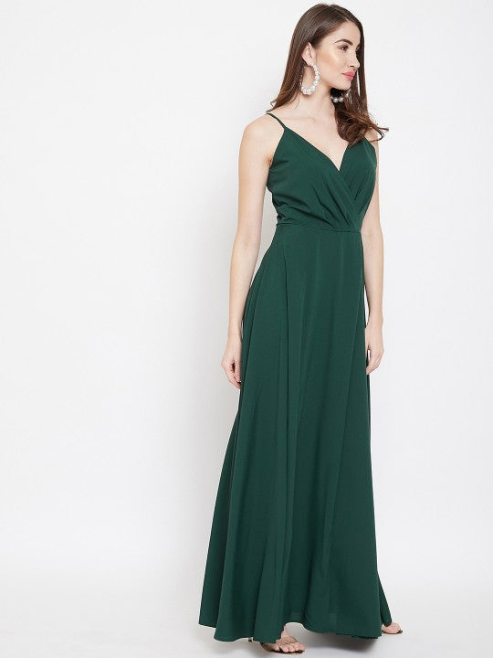 Berrylush Green Wrap Maxi Dress