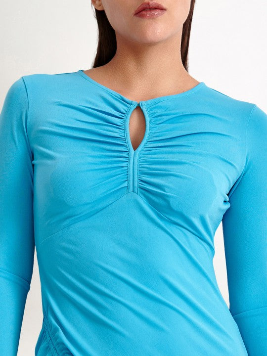 COVER STORY Blue Solid Bodycon Dress