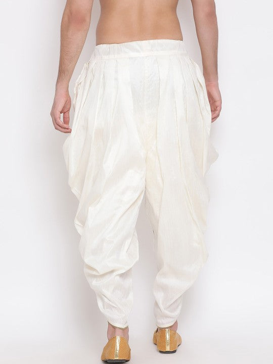 Men White Solid Dhoti