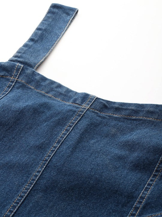Sleeveless Fitted Denim Dress
