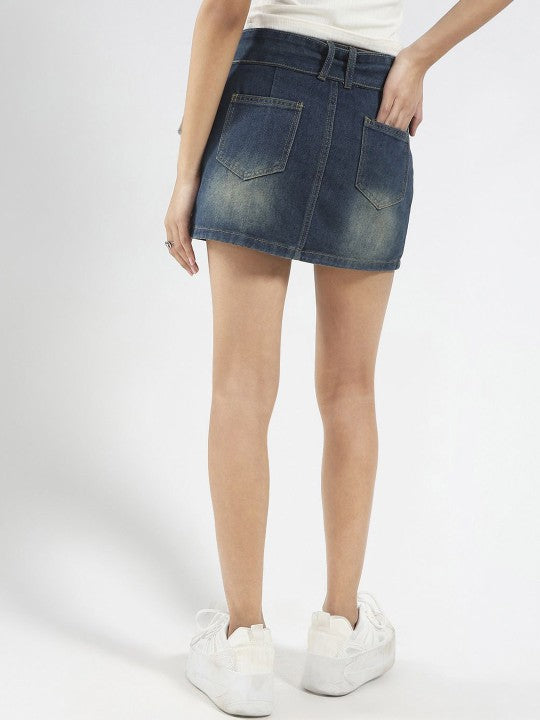 Denim Skort Mini Skirt