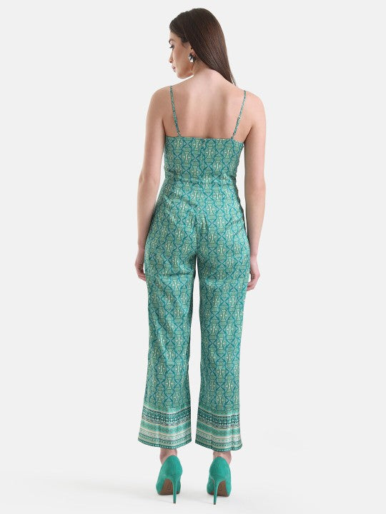 Shoulder Strap Printed Basic Jumpsuit