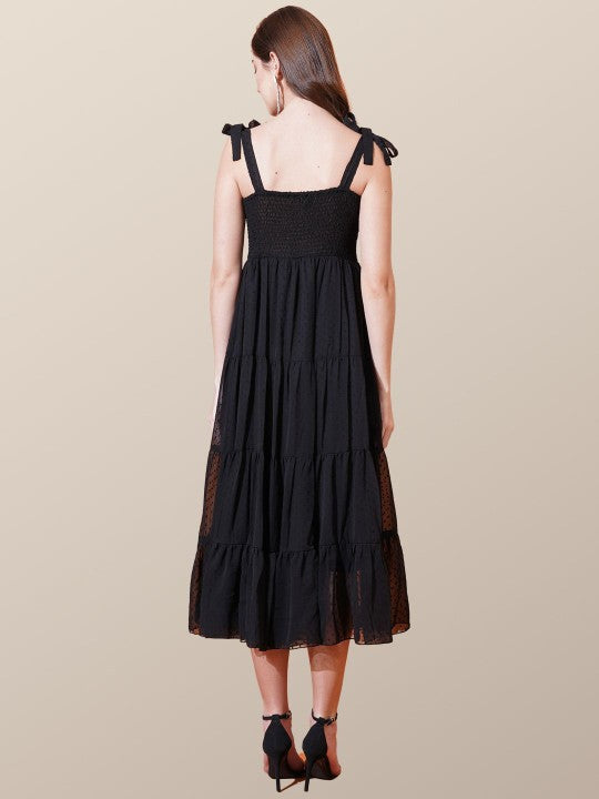 Print Georgette Fit & Flare Midi Dress