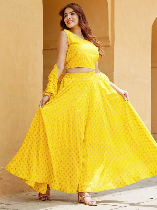 Printed Foil Print Ready to Wear Lehenga & Blouse With Dupatta