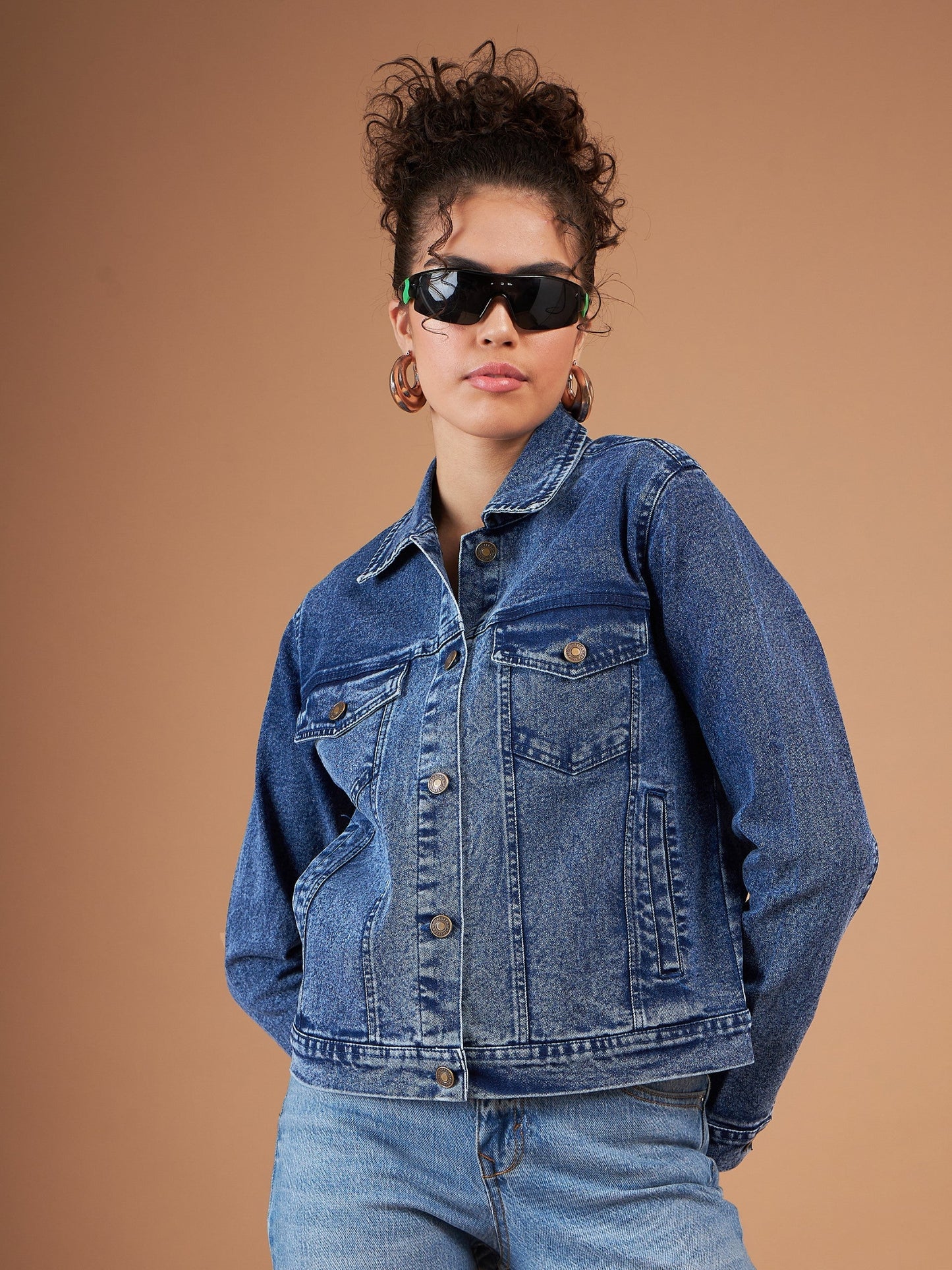 Navy Washed Denim Regular Jacket-SASSAFRAS