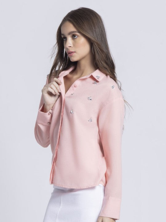 Women Relaxed Opaque Party Shirt