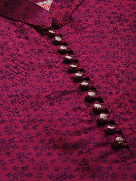 Men Floral Self Printed Long Kurta