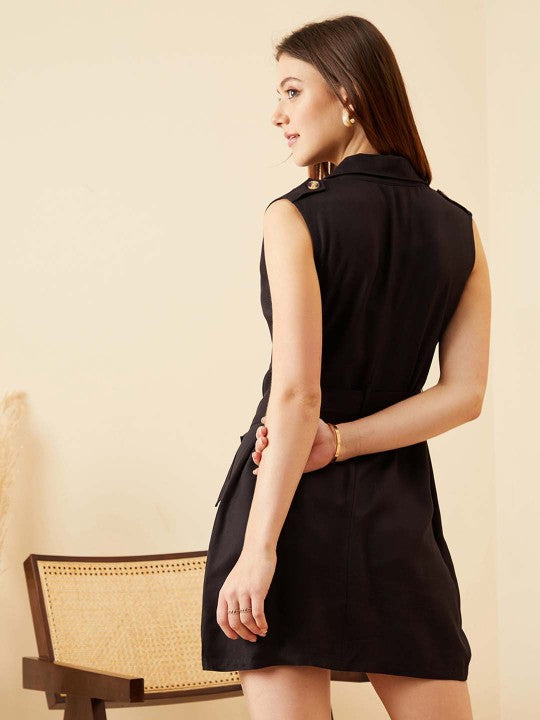 Berrylush Double Breasted Buckled Belted Blazer Dress