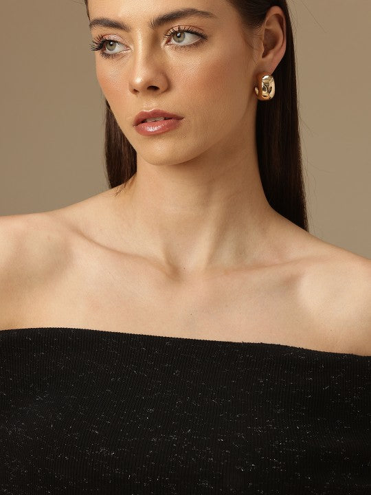 Off-Shoulder Cold-Shoulder Cotton Top