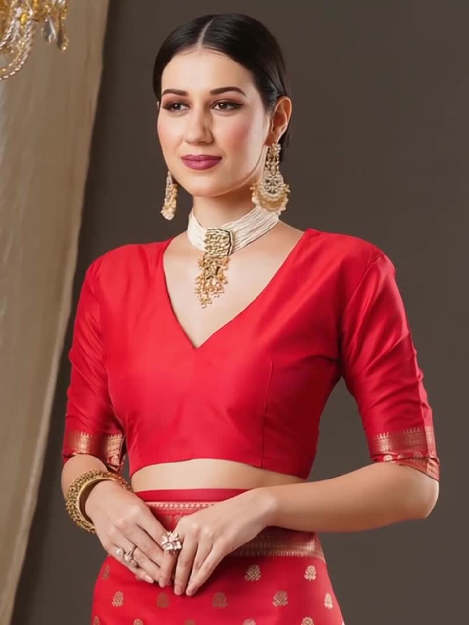 Floral Zari Banarasi Saree