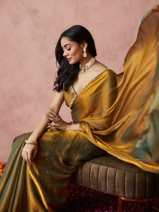 Embroidered Silk Blend Ready-to-Wear Saree