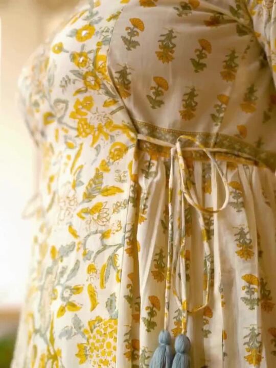 Floral Printed Sequined Mirror Work A‑Line Pure Cotton Kurta with Patiala & Dupatta