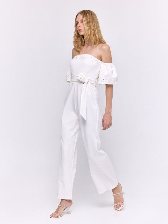 Off-Shoulder Basic Jumpsuit