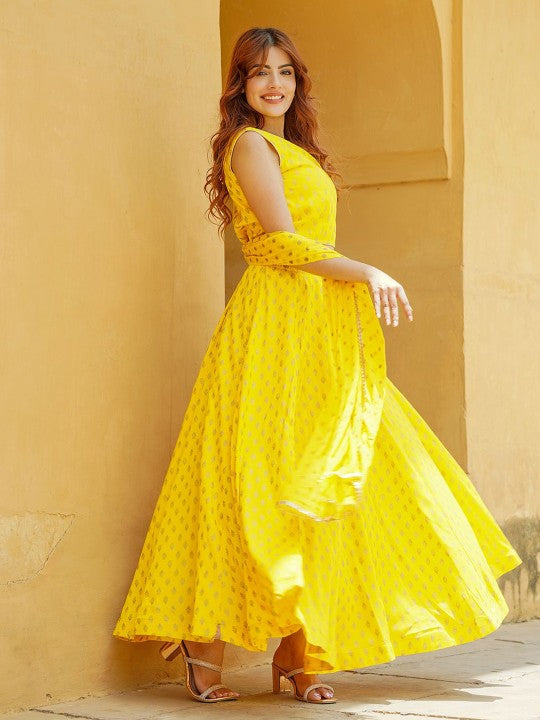 Printed Foil Print Ready to Wear Lehenga & Blouse With Dupatta
