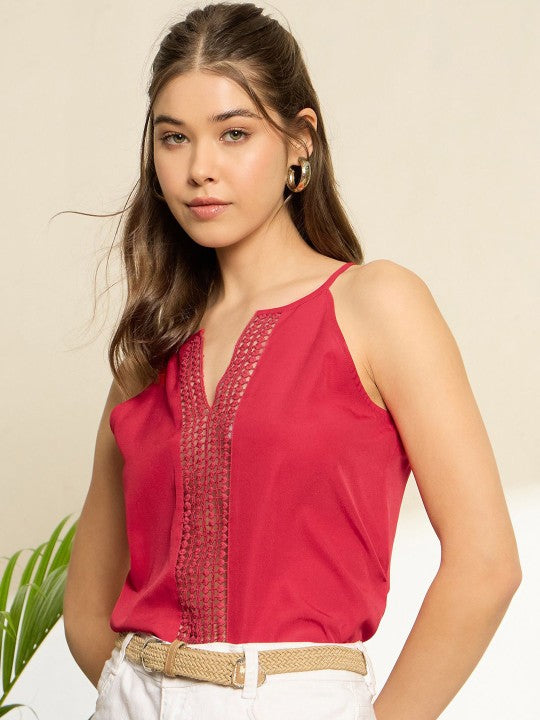 Women Sleeveless Halter Neck Top