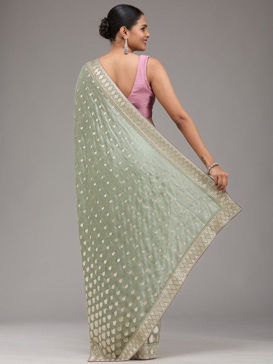 Embellished Green Art Silk Saree