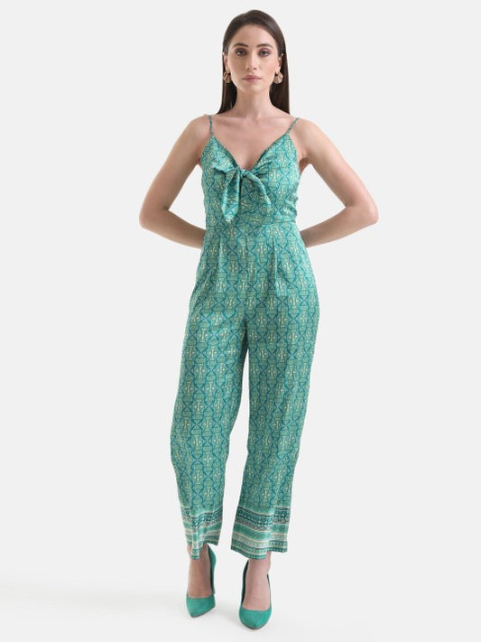 Shoulder Strap Printed Basic Jumpsuit