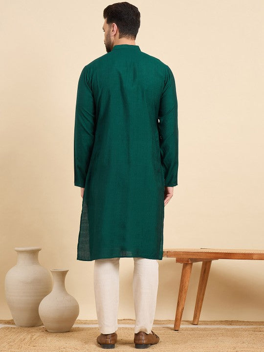 Ethnic Motifs Embroidered Sequins Straight Kurta