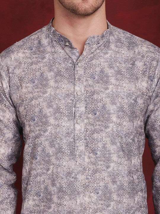 Floral Printed Regular Cotton Kurta with Pyjamas