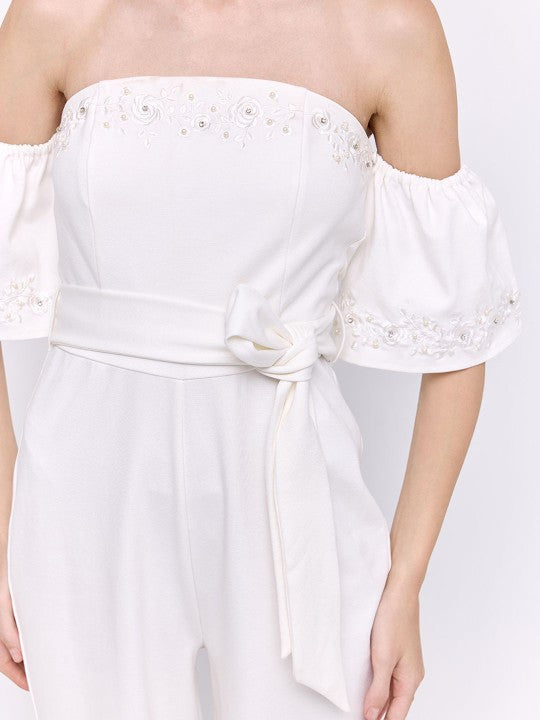 Off-Shoulder Basic Jumpsuit