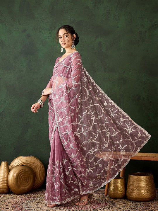 Embroidered Saree with Blouse Piece