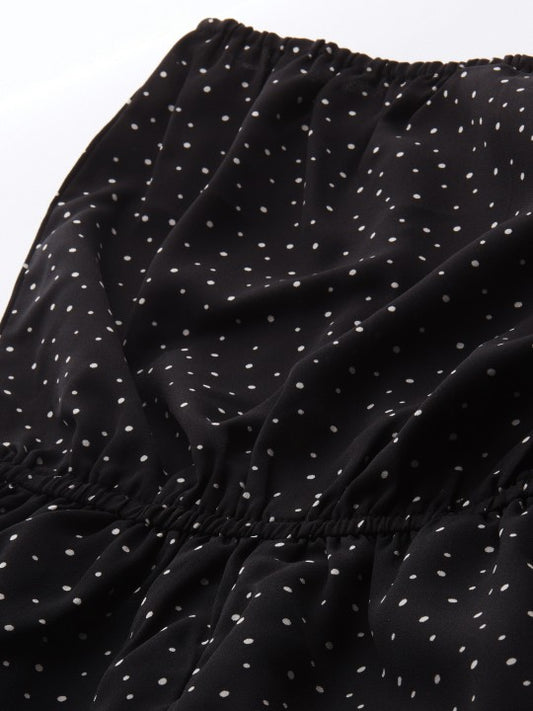 Sera Women Black & White Polka Dot Print Playsuit