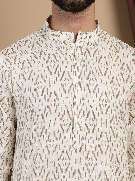 Geometric Printed Straight Pure Cotton Kurta