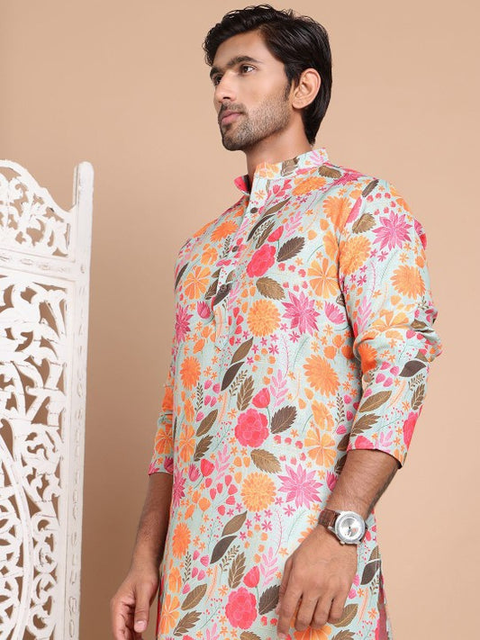 Men Floral Printed Floral Kurta