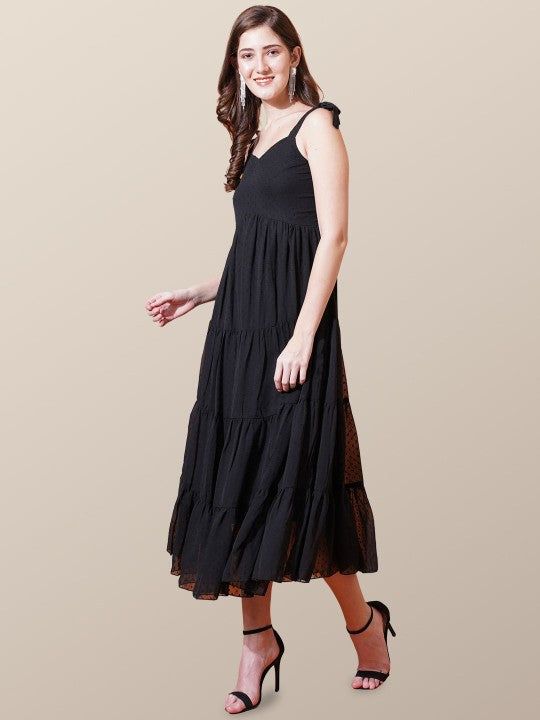 Print Georgette Fit & Flare Midi Dress