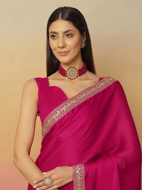 Embellished Saree with Unstitched Blouse Piece