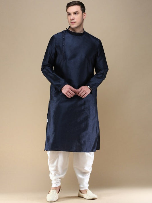 High-Neck Jacquard Straight Kurta