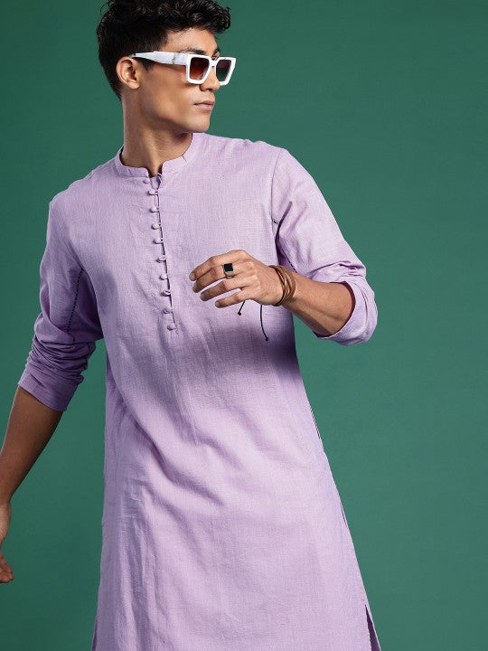 Men Solid Straight Kurta