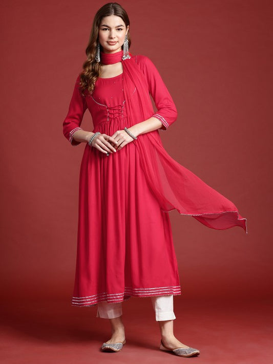 Gotta Patti Anarkali Kurta with Dupatta