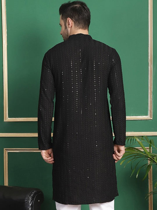 Ethnic Motifs Embroidered Sequinned Kurta