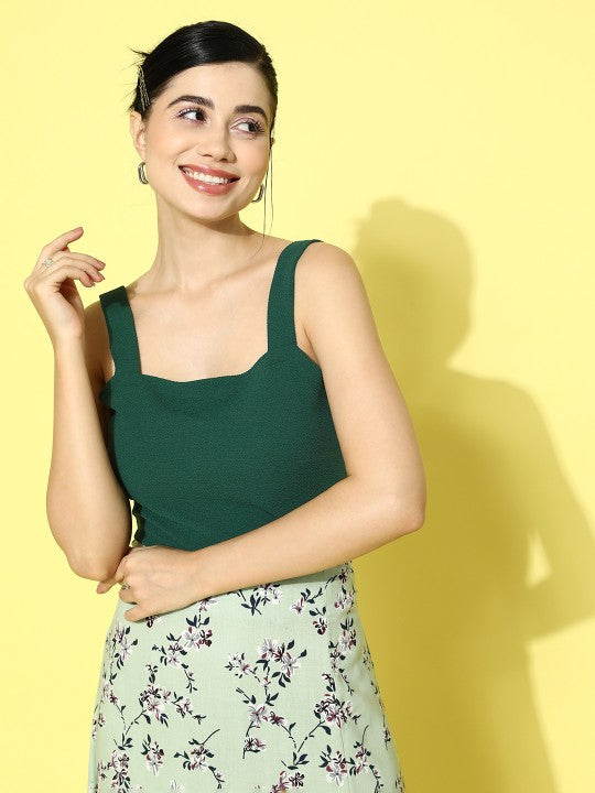 Solid Shoulder Straps Tank Top