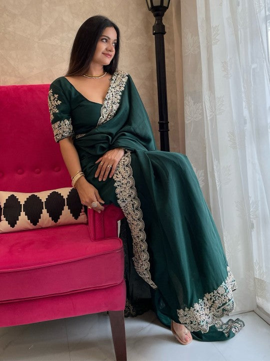 Embroidered Border Saree
