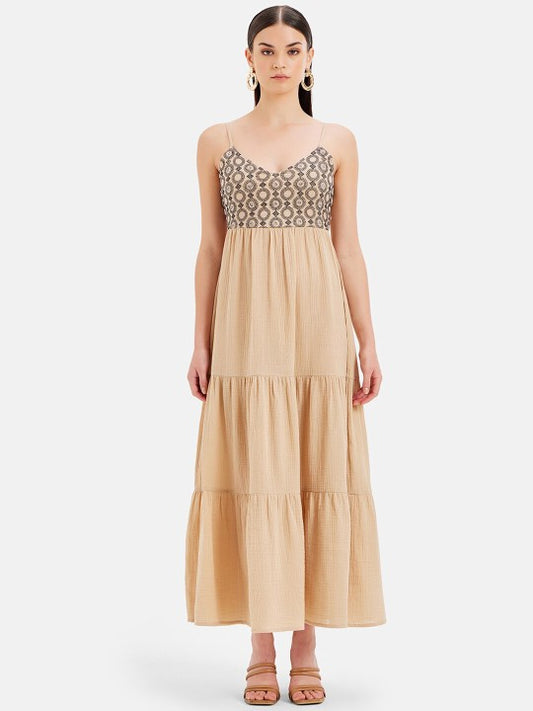 Embellished Cotton Maxi Dress