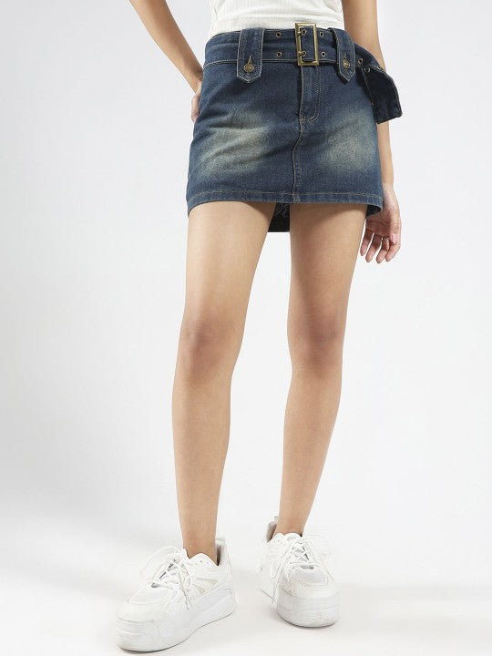 Denim Skort Mini Skirt