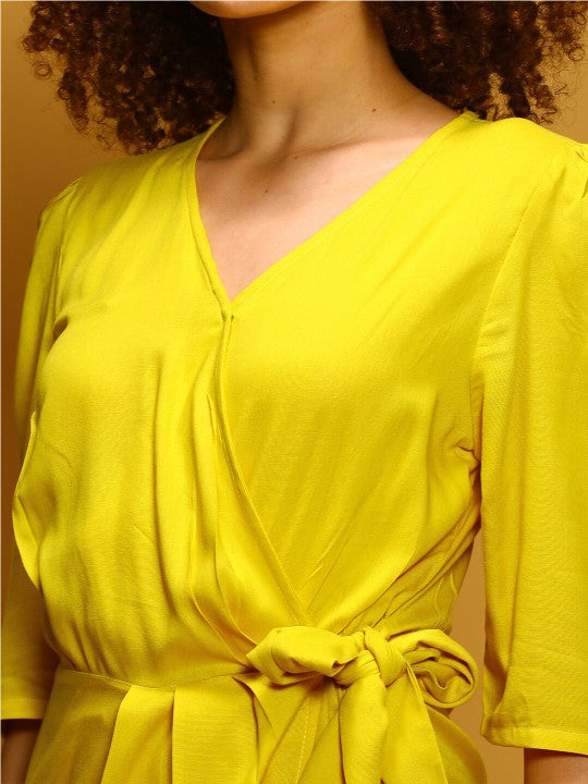 Sera V-Neck Waist Tie-Ups Playsuit