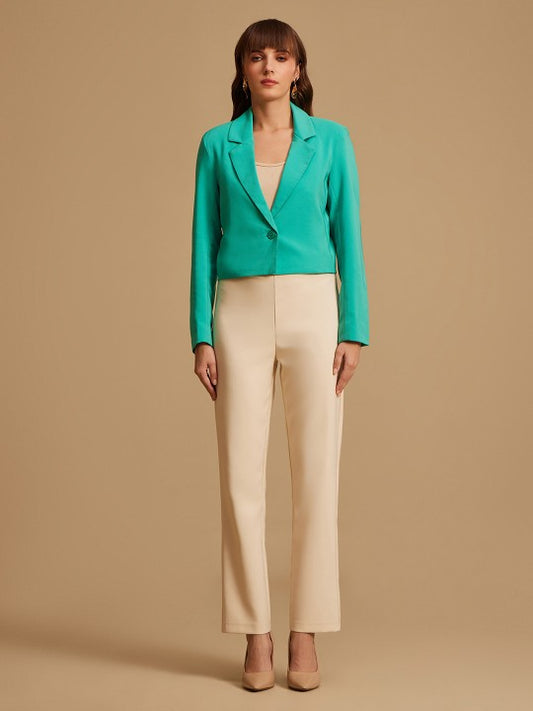Single-Breasted Crop Blazer