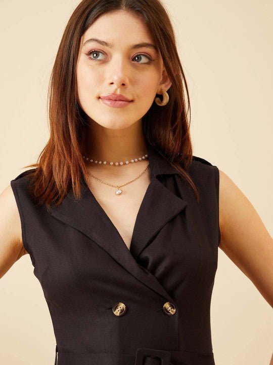 Berrylush Double Breasted Buckled Belted Blazer Dress