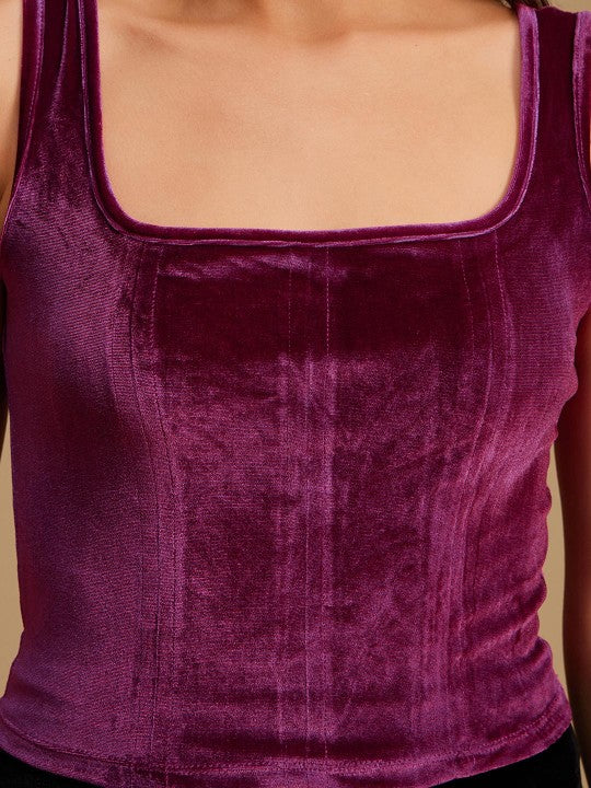 Pink Velvet Crop Top