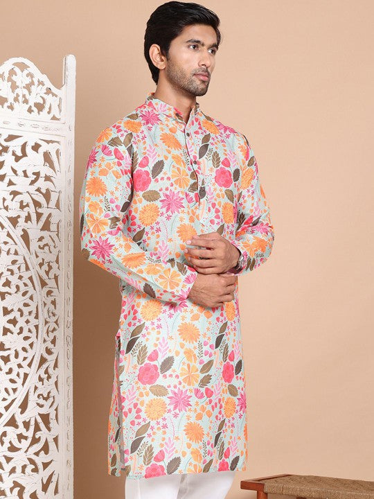Men Floral Printed Floral Kurta