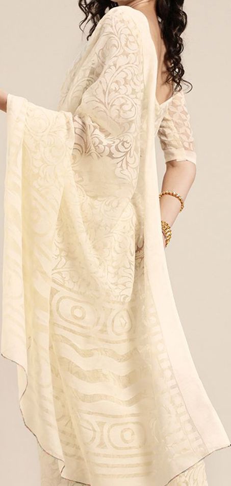 Rustic Floral Brasso Chanderi Saree